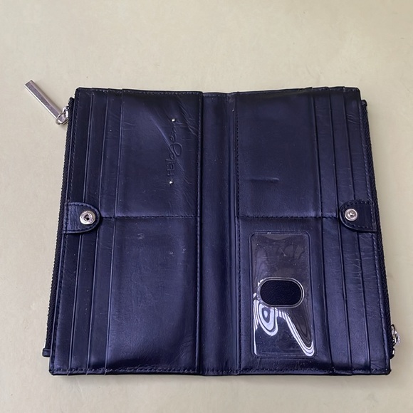 New vintage black/silver Halogen pebbled leather wallet - Picture 8 of 11